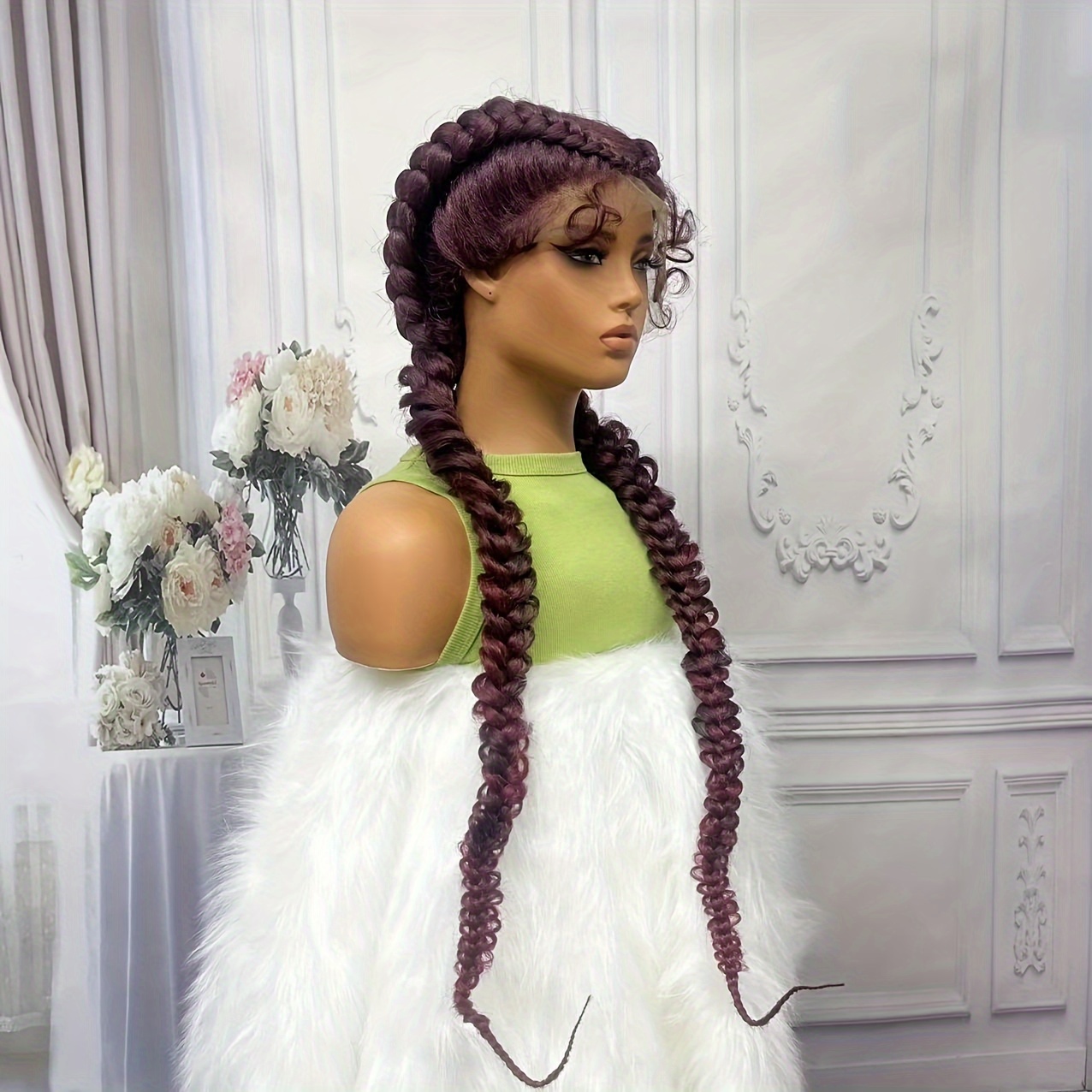 T Part Lace Front Twisted Cornrow Braided Wigs Baby Hair Temu