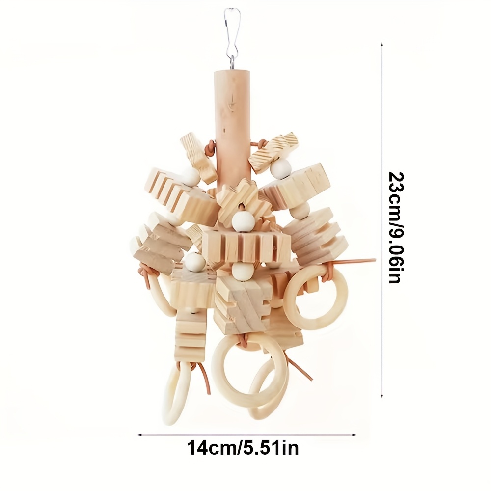 Image of 1pc Large Parrot Toy Tearing Wooden Blocks Bird Chewing Toy Parrot Cage Bite Toy Bird Toy Birdcage Accessories