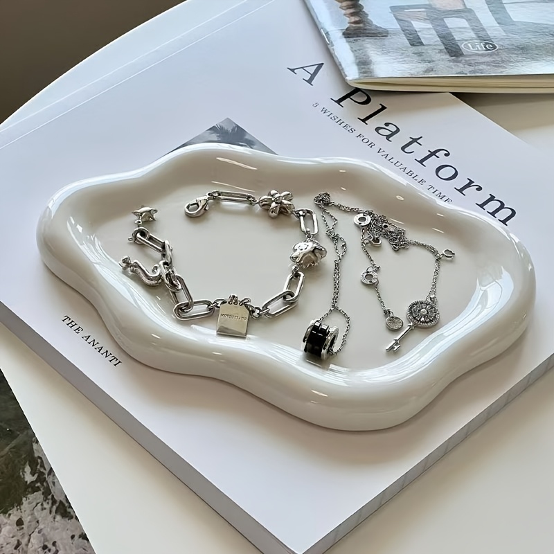 Cloud Tray Desktop Advanced Finished Decoration Jewelry Rack Decoration Storage Display Plate Desktop Photo Props, Jewelry Trays
