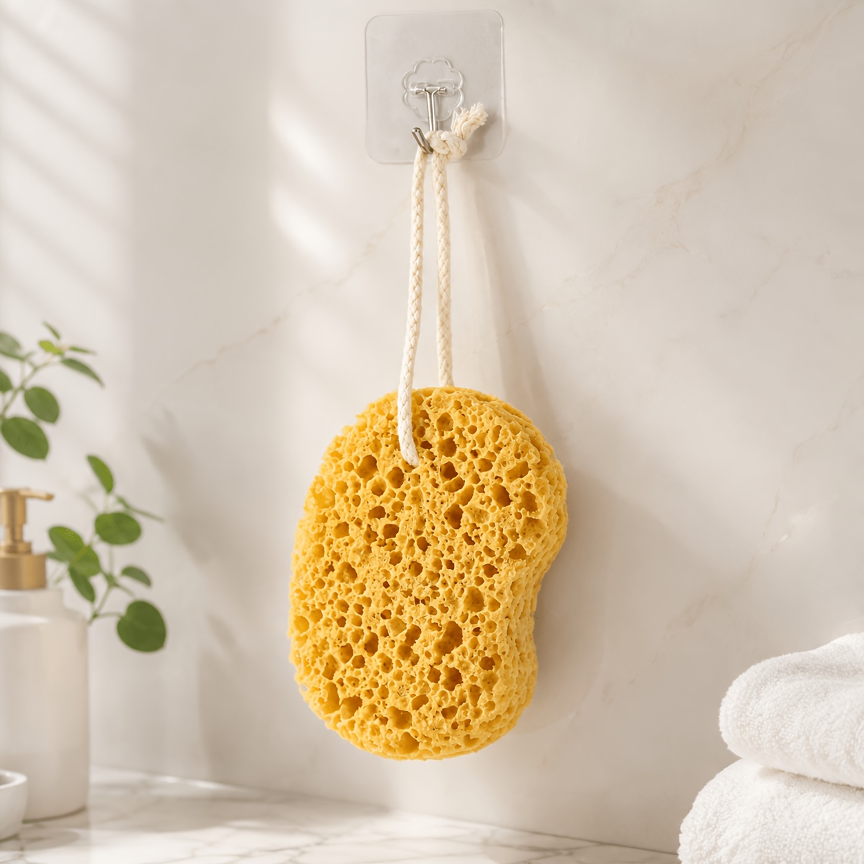 Soft Bath Sponge with Hanging Loop, Daily Cleansing Shower Sponge
