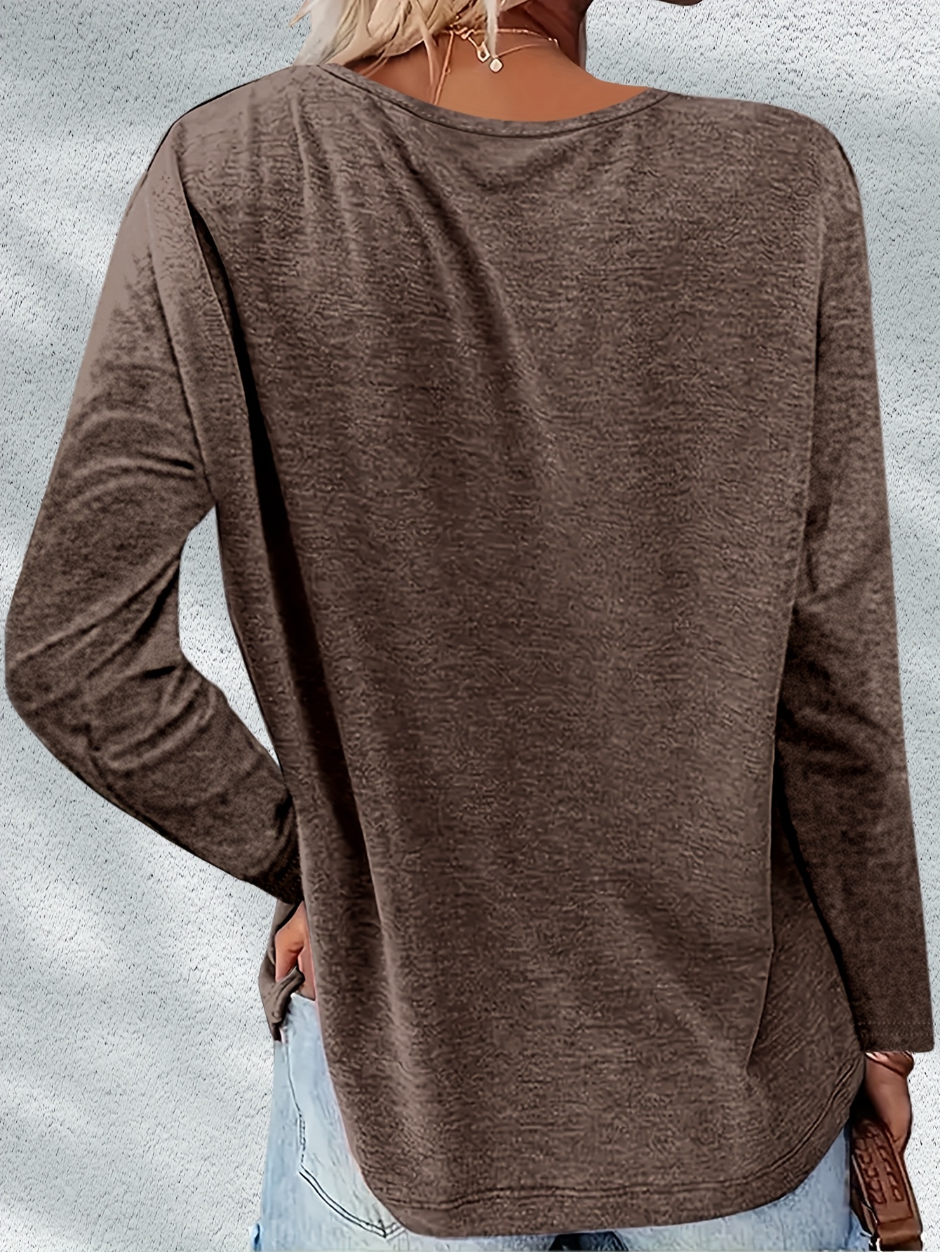 3pcs womens casual v neck long sleeve t shirts soft stretchy fabric solid color basic tees for   layering   regular fit pullover   layering fashion versatile clothing comfortable wear Product details 16