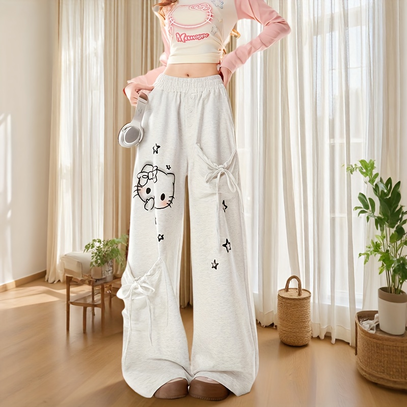 graphic high waisted wide leg sweatpants women - Temu