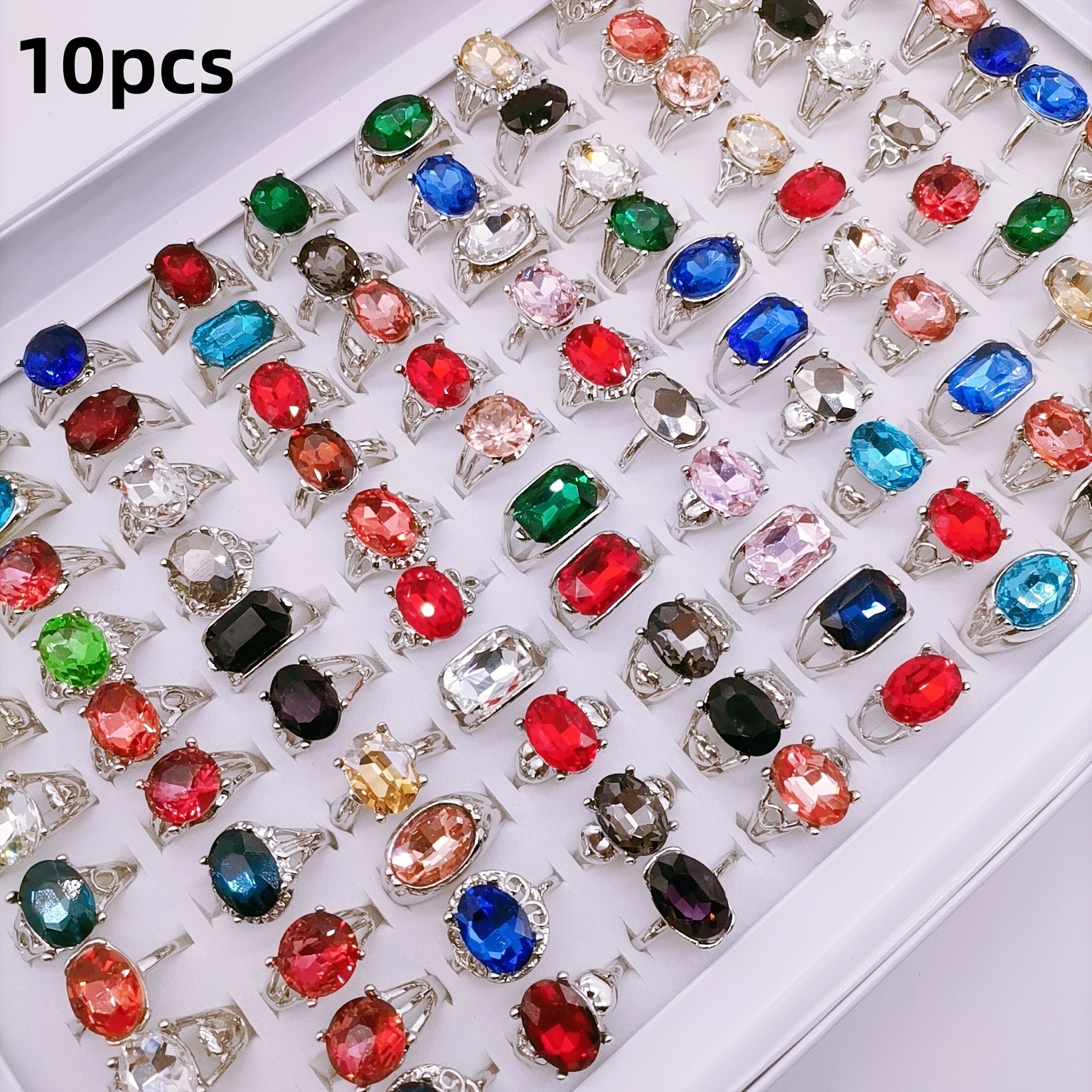 TEMU 10pcs Fashion Women's Rings Bohemian Easy Vacation Knuckle Rings Suitable For Wedding Festival Random Mixed