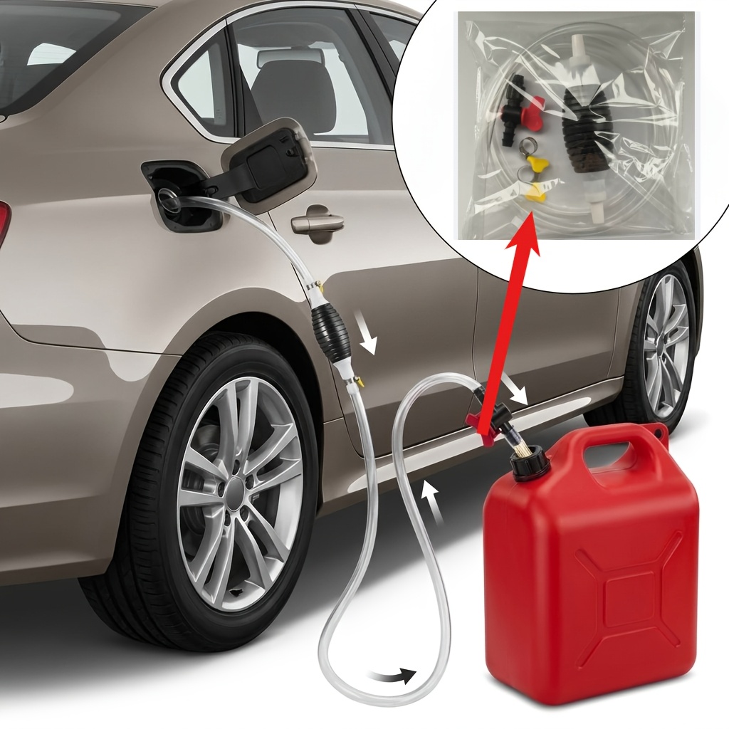 TEMU Manual Air Pump With Oil Pipe Equipped With A Balloon, 1-meter Fuel Transfer Pipe, Suitable For Use In Car Fuel Tanks, Lawn Equipment,