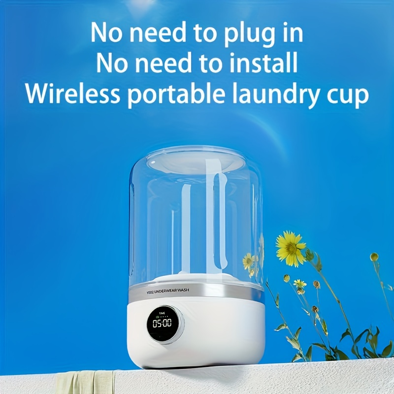 portable usb automatic washing machine no electricity required no assembly needed 4000mah long lasting battery 20 uses in 20 hours ideal for business   rv washing underwear and socks cleaner tools blender clothes cleaner details 1