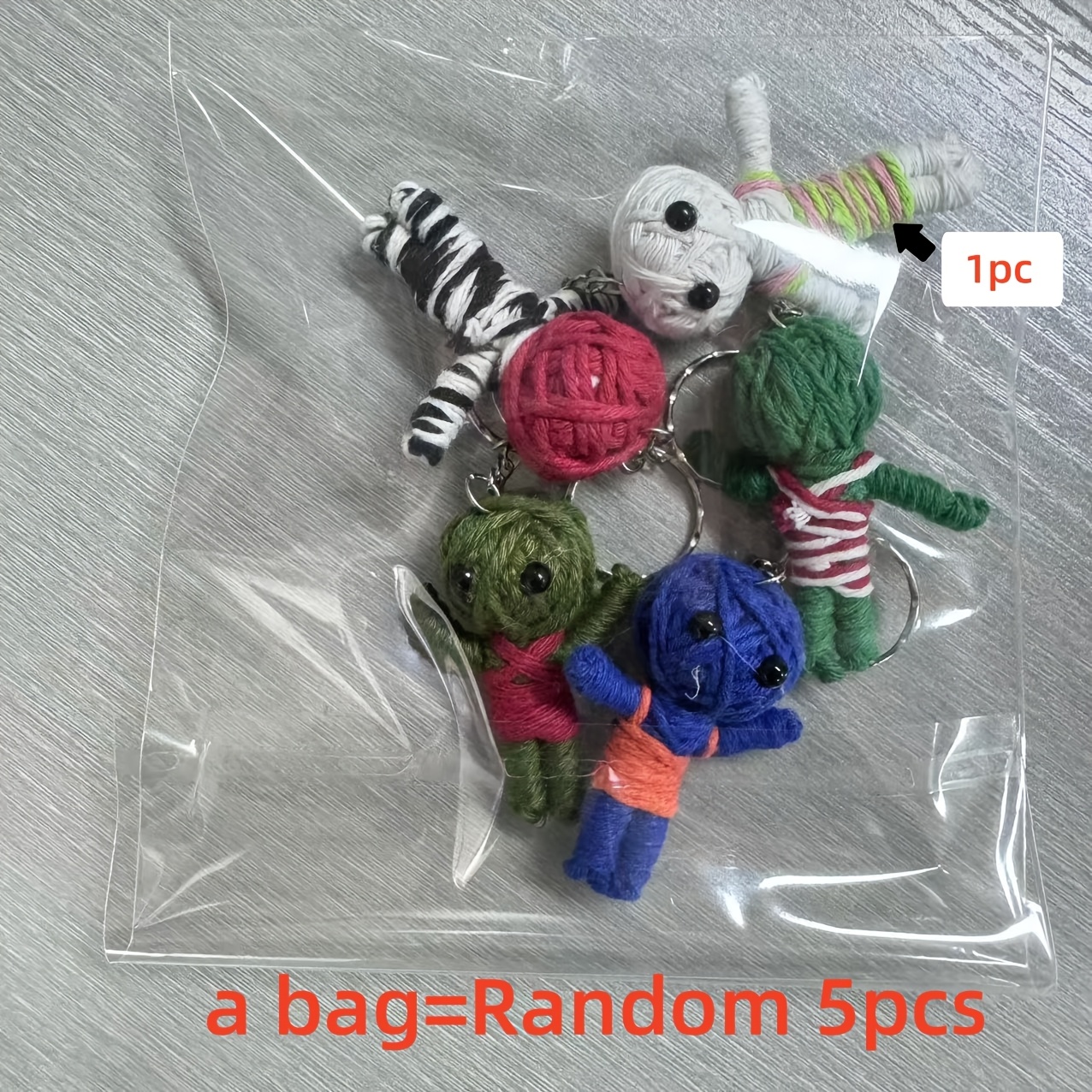 4 pezzi all'ingrosso nuovo stile portachiavi bambola Voodoo piccoli accessori per bambole voodoo  26