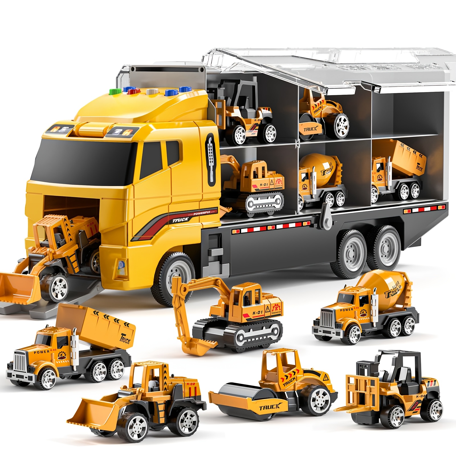 juego juguetes camiones construcción set vehículos juego Temu El