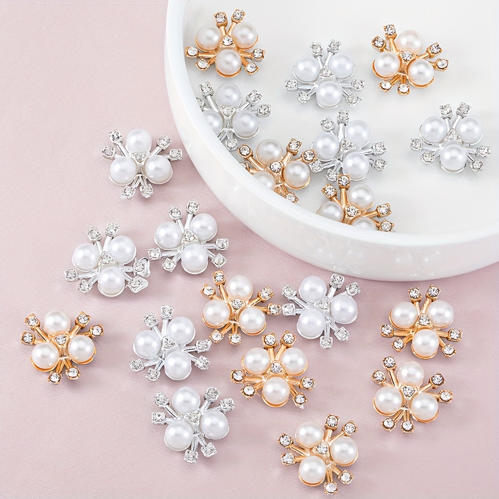 

20pcs Mingxuan Artificial Flower Alloy Embellishments, Floral Alloy Beads, For Diy Hair Jewelry, Clothing Accessories, And Craft Decoration