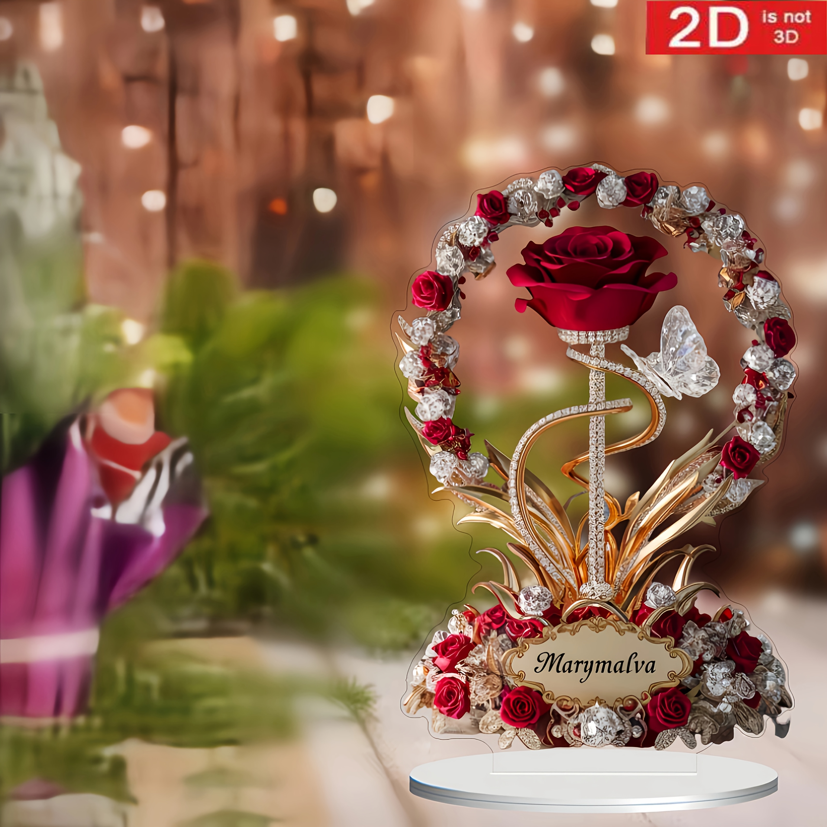 

2d Bohemian Acrylic Valentine's Day Ornament - Home, Office Decoration, Ideal Gift For Family And Valentine's Day