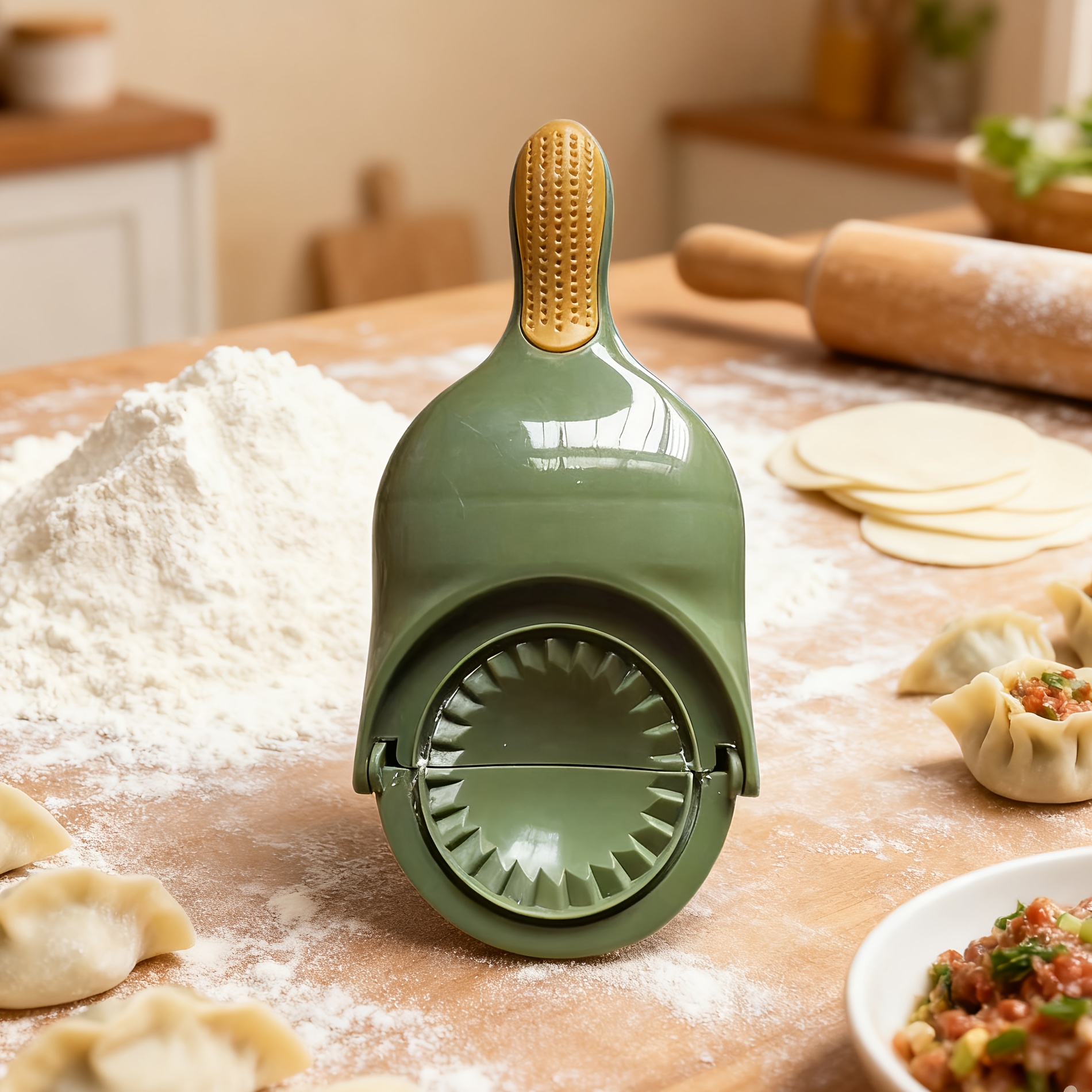 2-in-1 Automatic Dumpling Maker and Dough Press