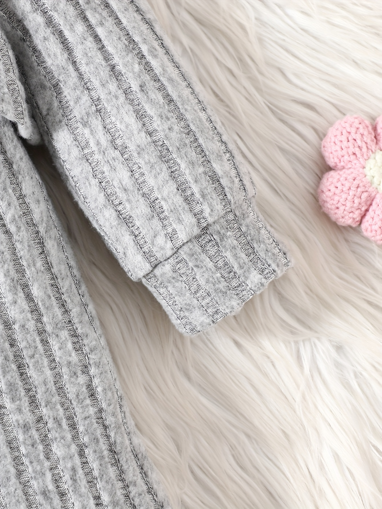 a cute and trendy two piece set for baby girls and toddlers featuring a hooded long sleeve top with ribbed stripes and a cat embroidered dress   outdoor activities and everyday wear making it an   gift   for girls on special occasions Product details 9