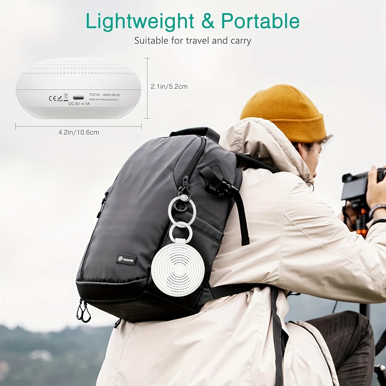 sa18 white noise recording sound machine with 24 soothing options night light control portable hook for travel relaxation and usb rechargeable wireless enabled tpu material sound machine for sleep details 8