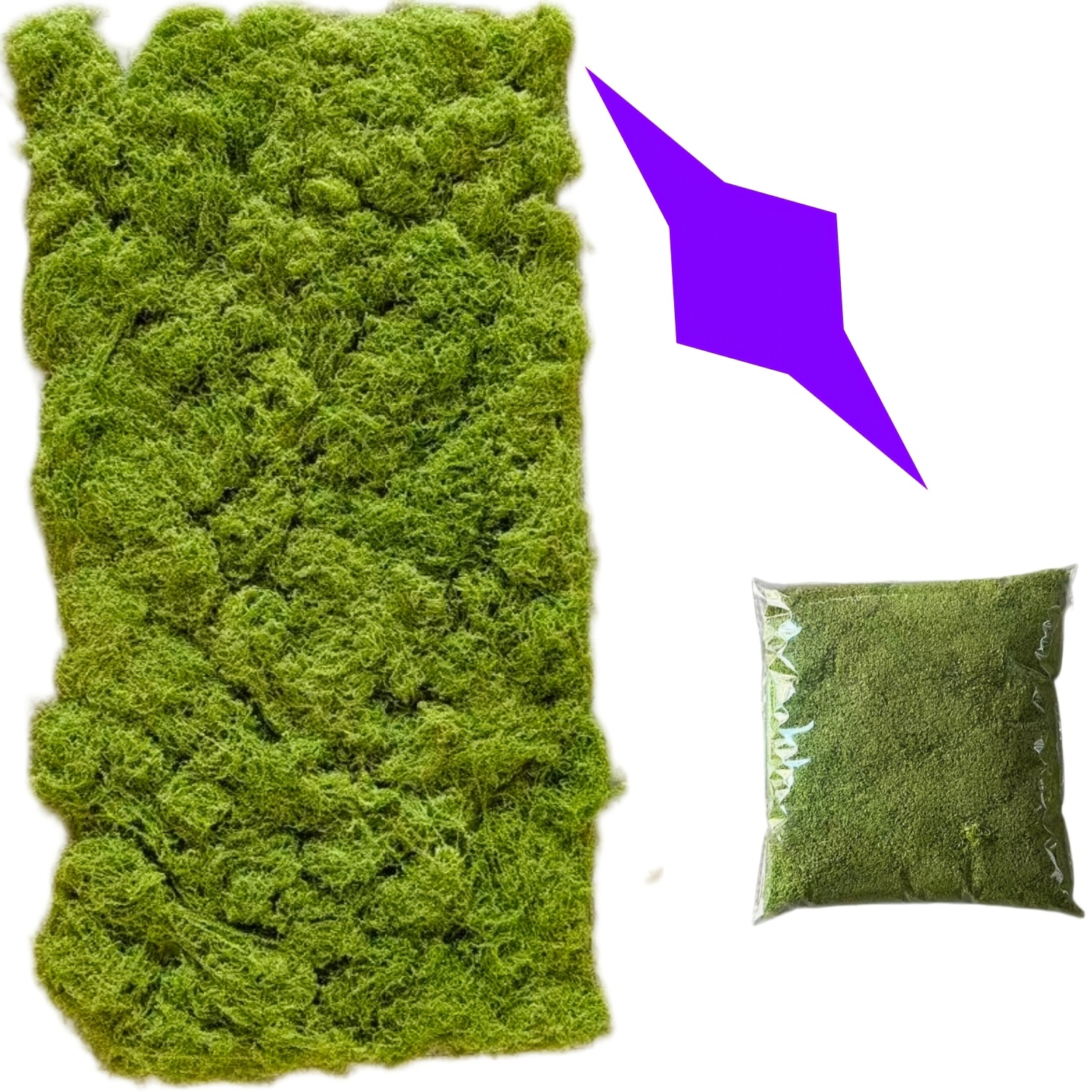 TEMU 132g Large Artificial Moss - Outdoor Faux Greenery, Coverage Area . 31.49 X 15.75 Inches, Realistic Leaves Suitable For Indoor/outdoor Landscape