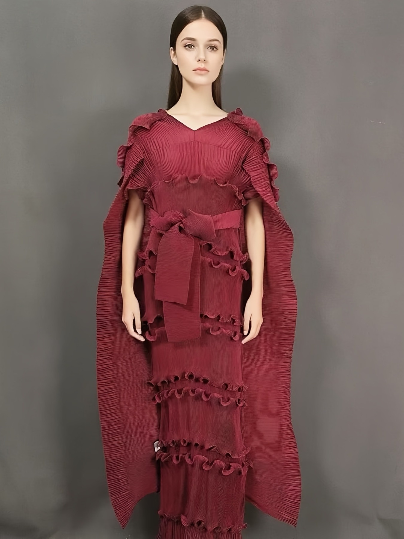 Plus Size, Evening *! The 2025 New * Pleated High-End Queen High-Waist  Gown, a Must-Have for Fashionable Parties! * Fabric, Suitable for Multiple  Occasions