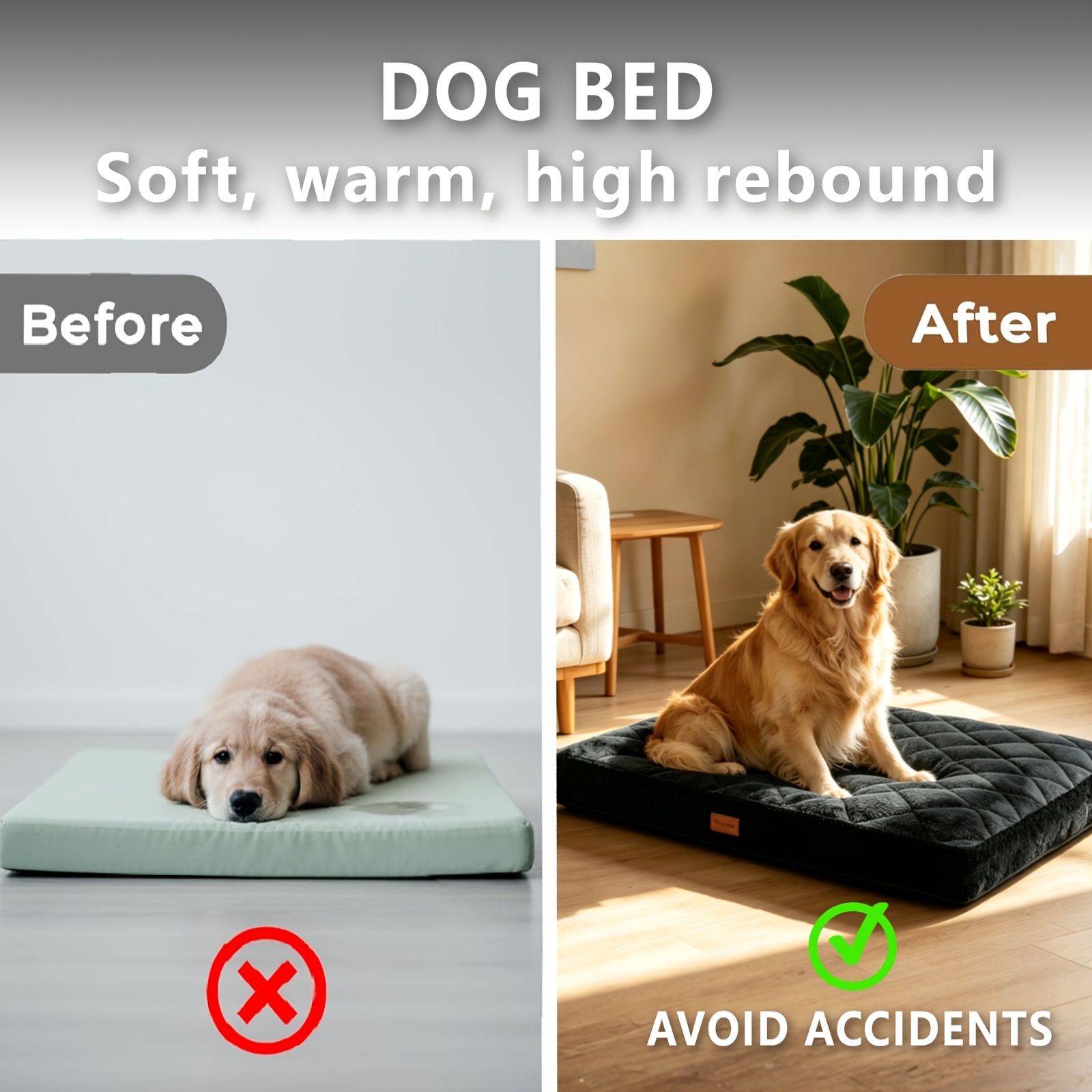 4 legged orthopedic dog beds for large dogs dog beds with removable washable cover featuring a unique quilted pattern detachable and washable feature pet bed adopts high density egg crate foam with inner liner Product details 2