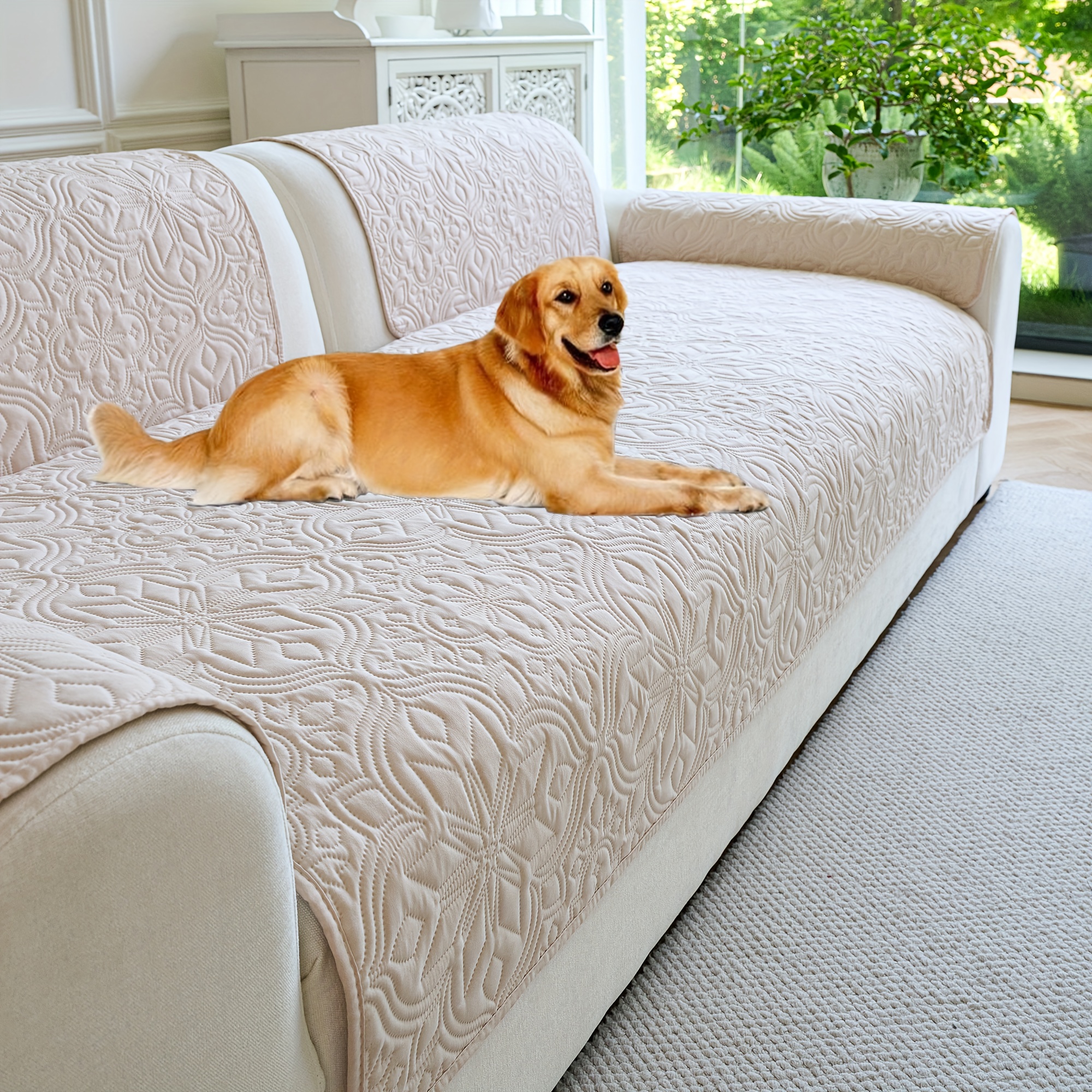 imagen del artículo [ ] 1 pieza   de sofá de lujo de   con tecnología de ondas de sonido,     de muebles lavable a máquina y   de limpiar, tapete de sofá   para mascotas, disponible en varios colores, con   antideslizante, adecuada para asientos combinados y sofás de 1 a 4