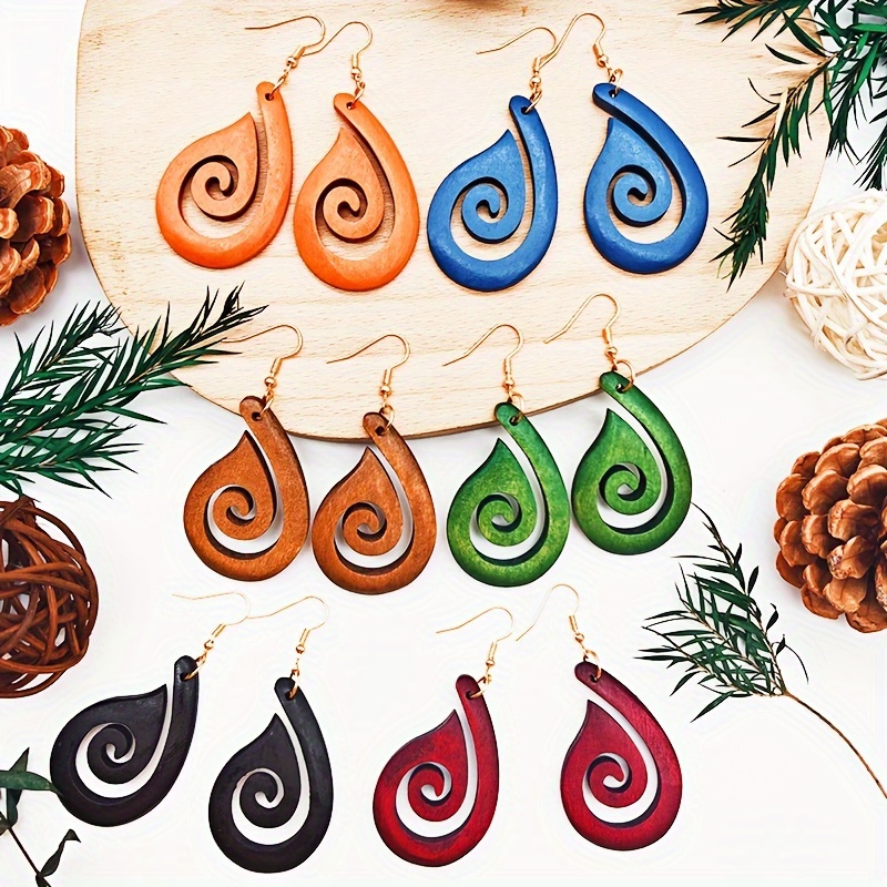 

Wooden -out Drop For Women, -shaped , For Parties, Vacations, Jewelry,