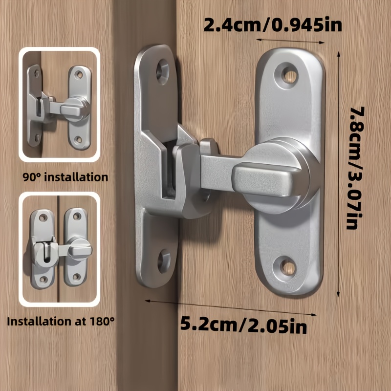 1pc heavy duty security anti theft door lock handle commercial residential grade security   lock anti pry lock with adjustable sliding   90 180 anti pry     screws manual operation reinforced durable construction for bathroom