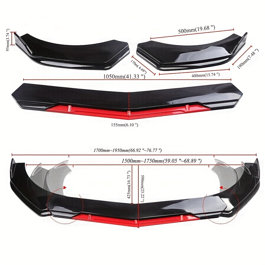 Front Bumper Lip Spoiler Splitter Carbon Fiber Body Kit For 01-23 GMC Sierra1500