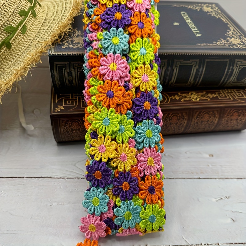 

Mixed Color Daisy Lace Trim - Embroidered Floral Ribbon For Sewing And Knitting Crafts