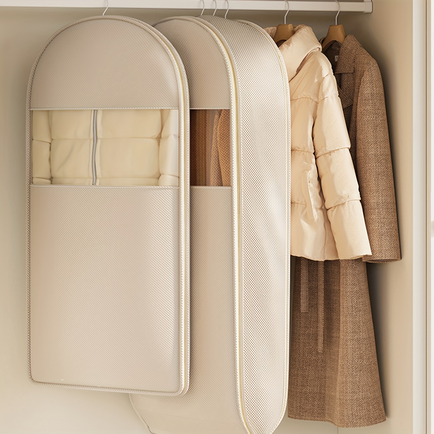 Compression Zipper Garment Bags for Hanging Clothes, Suit Covers Bags for  Men or Women, Dress Bags for Storage Suits, Shirts,T-shirts and Jackets on  Closet