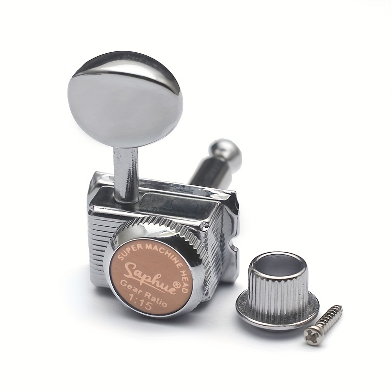 [Vintage Guitar Locking Tuners] SAPHUE 6pcs Chrome Inline Guitar Locking Tuners - Vintage Style, Easy Install, for ST & TL Electric/Folk/Acoustic Guitars