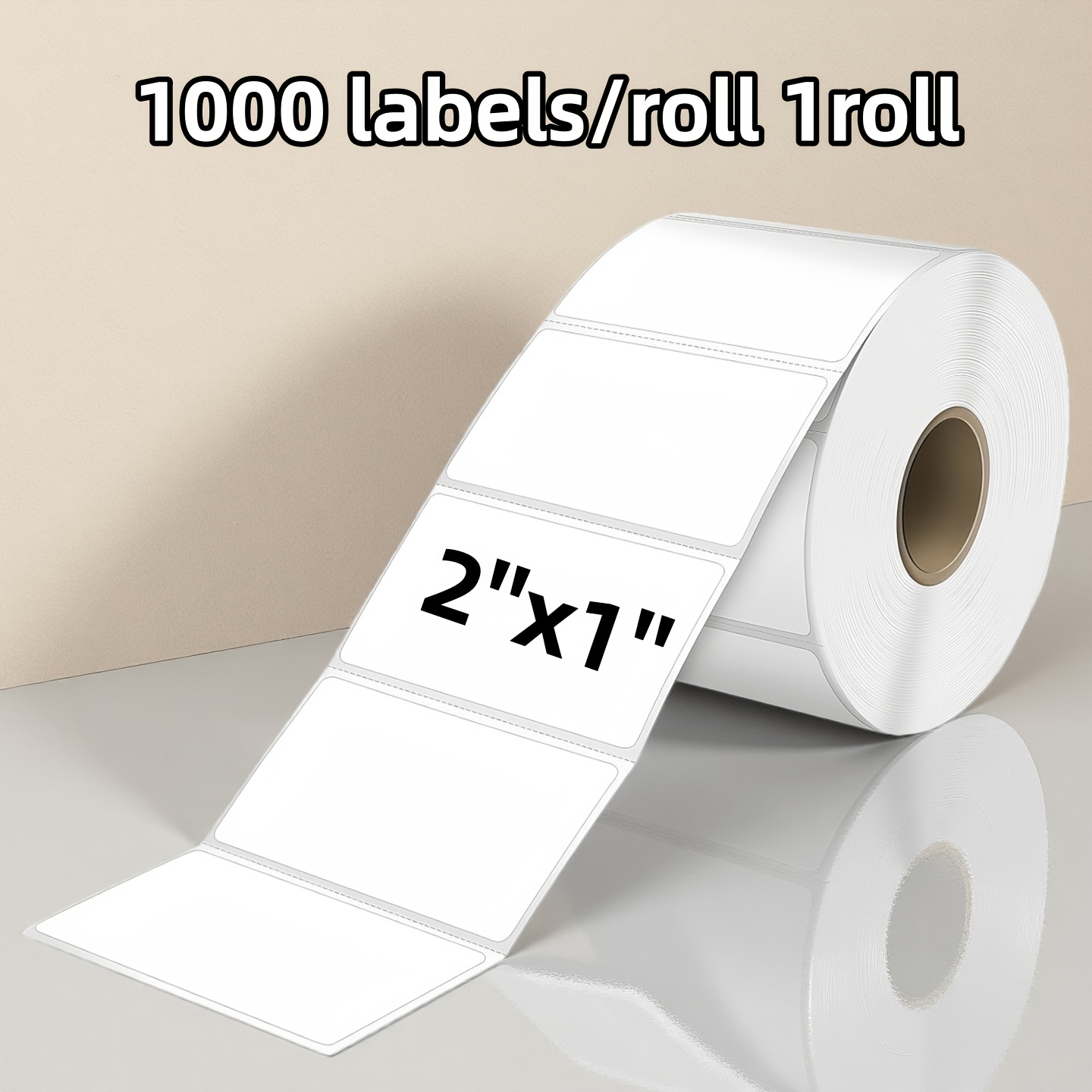 TEMU (1000 Labels/roll) 2x1 Inch Thermal Labels, White Rectangle Thermal Printer Stickers, Durable Shipping Label Printer Sticker For Barcode, Name,