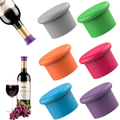 2 5pcs silicone wine stoppers reusable silicone wine sealing and preservation bottle caps leak proof suitable for bottle mouth sizes ideal for christmas birthday and new year gifts
