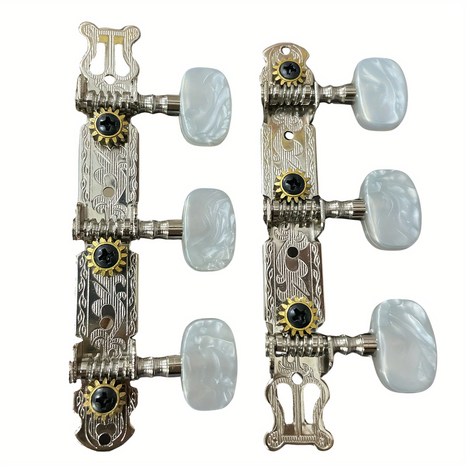 TEMU 3+3 Set Guitar Tuners Precise Tuning Machine Heads Alloy Tuning Keys String Pegs For Classical Guitar With 8 Screws