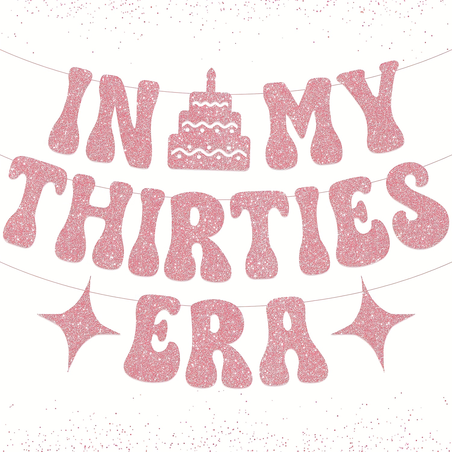 Image of In My Era Shimmering Banner 30th Birthday Party Decorations, Pre- Rose Golden Birthday