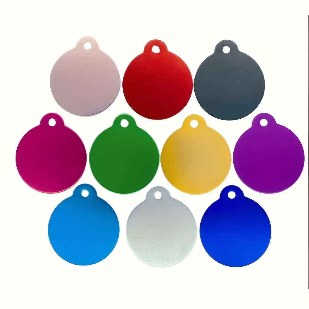 Image of 10pcs/pack Mixed Color Id Tags, Blank Tags For Dogs And Cats