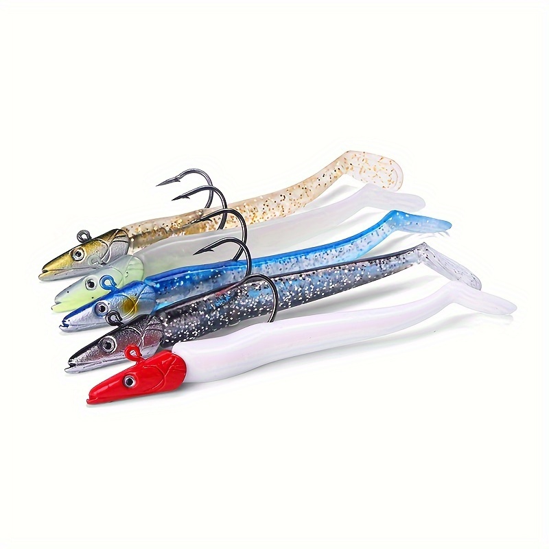 

5pcs Premium Seawater Metal Jig Fishing Lure With Soft Bait - Ideal For Catching And Tuna - 11cm/4.33inch, 22g