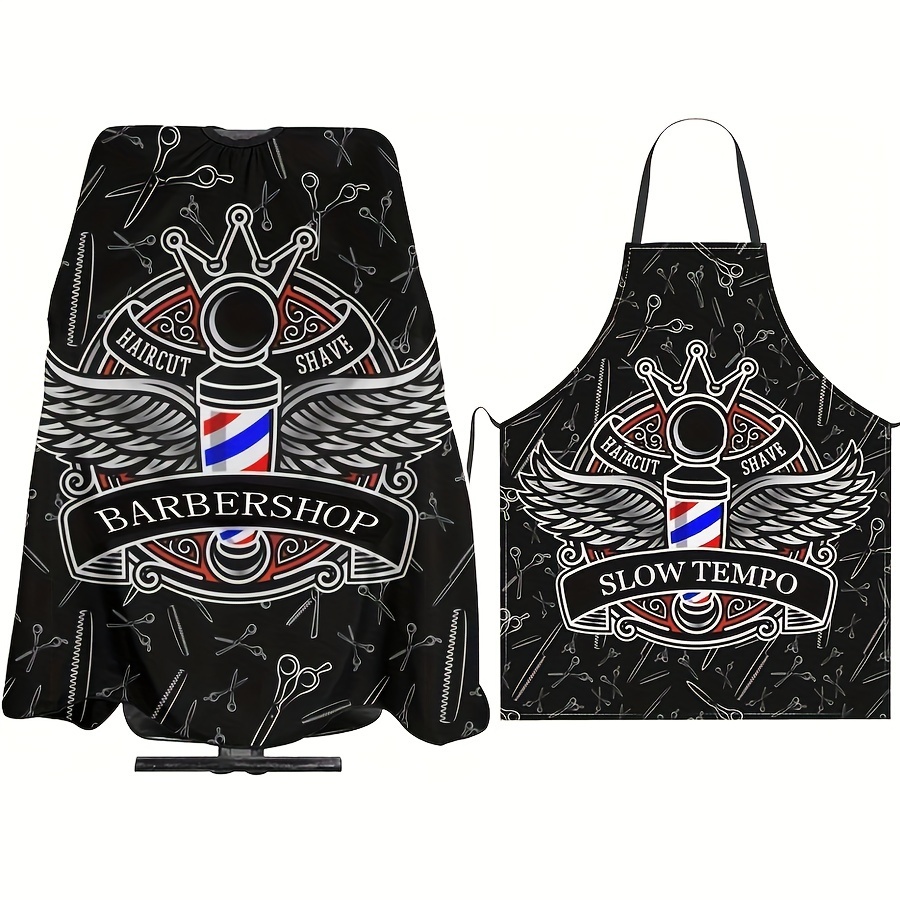 Image of Two-piece Set Of Hair Cutting And Barbering Capes - Easy To Clean, Suitable For Professional Hairdressers And Barbers, Suitable For All Hair Types