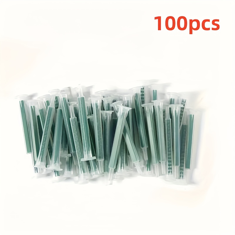 Image of 100pcs Epoxy Resin Mixing Nozzles Static Mixer Adhesive Mixing Tube Injector For Ab Glue Gun Dual Component Liquid Mixer, Art Projects, Epoxy Resin Mixing Nozzle, Epoxy Resin Mixing