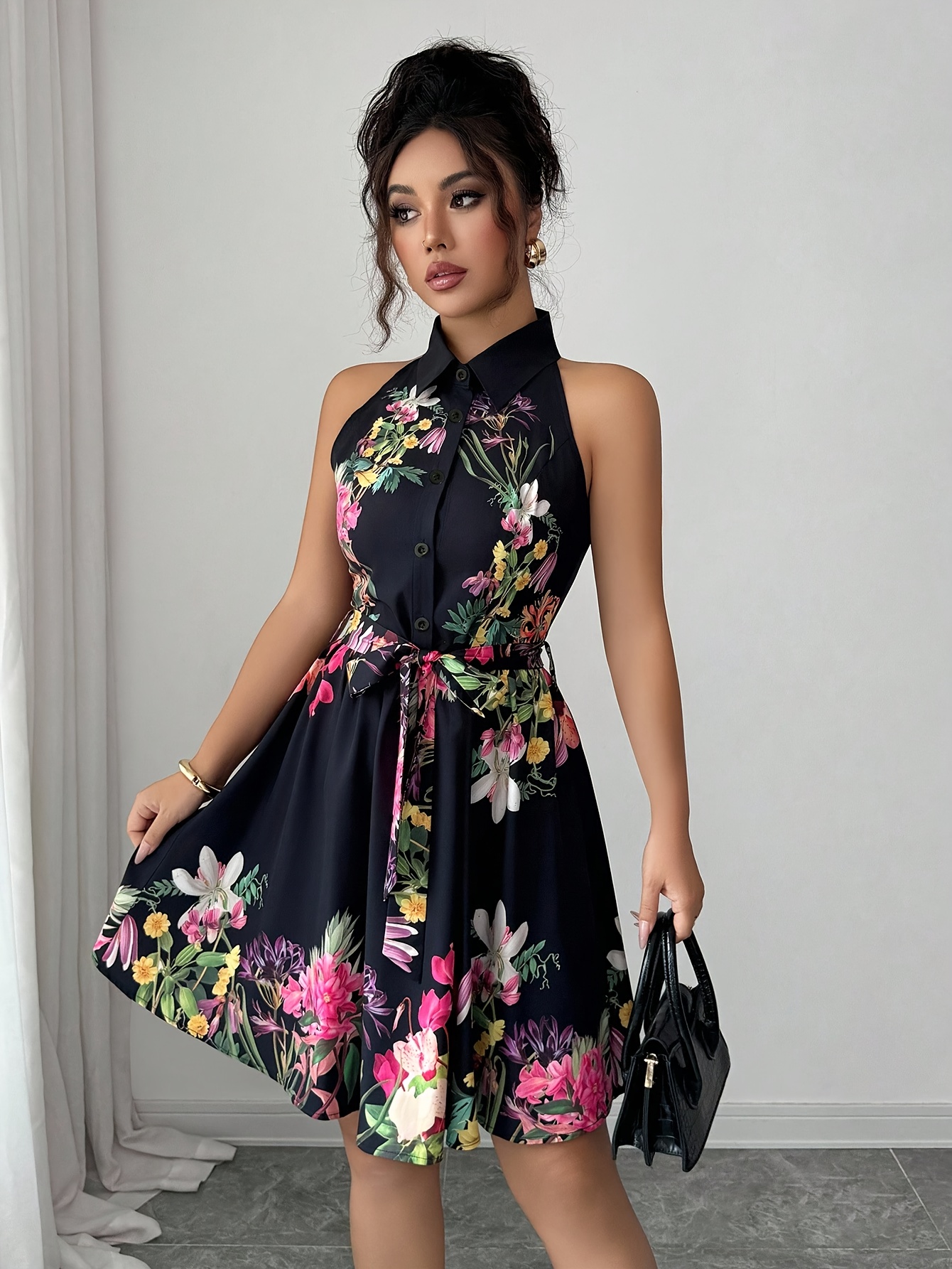 temu a line dresses Pink Cotton Flax A-Line Front Slit Maxi Dress 30