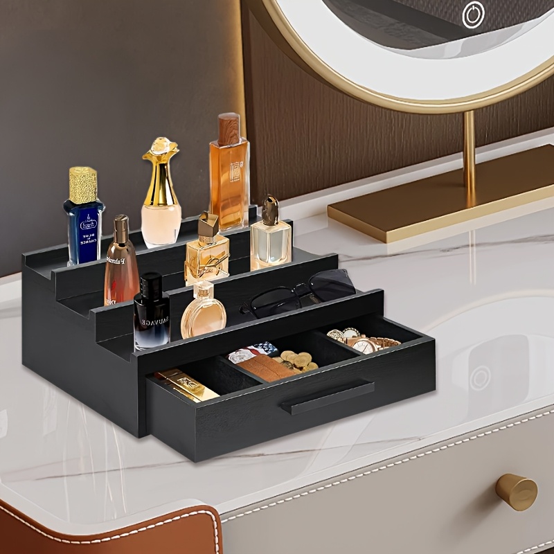 Wooden Perfume Storage Box with Drawers, Featuring Three Layers for  Displaying Perfumes, an Essential Oil Holder, And a Vanity Accessory, Ma