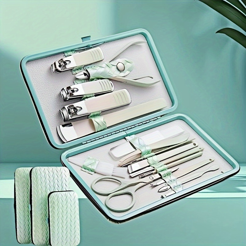 

Professional Nail Pedicure Set With Travel Box - With Portable Storage Box, Cuticle Tongs, Trimming Tongs And Knife Kit For Manicures And Pedicures - Fragrance-free, For Travel And Beauty - Green