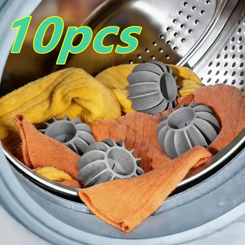 TEMU 10-pack Gray Large De-pilling Laundry Balls Reusable Clothing Anti- Pet Hair Removal And Manual Cleaning