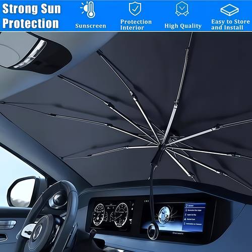 item picture new car sunshade effective sun protection and insulation car sunshade front windshield sunshade portable foldable front windshield sunshade suitable for all car models easy to store with insulation and sun protection