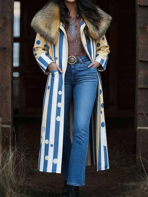 womens bohemian winter jacket elegant long thick coat with boho style machine washable cold weather outerwear for fall winter warm coat for special occasions daily use