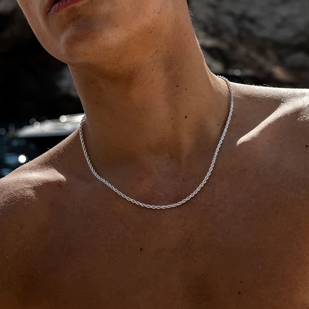 item picture Fashionable Men's Cable Chain Necklace / Stainless Steel Waterproof Men's Chain / Men's Link Chain Necklace / Minimalist Everyday Chain / Suitable for Daily Wear