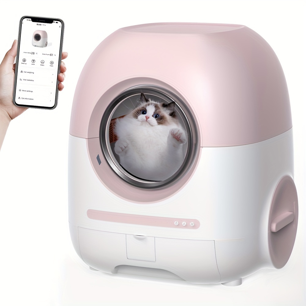 

Self Cleaning Cat Litter Box Robot Automatic 70+10l Electric Litter Box W/ App