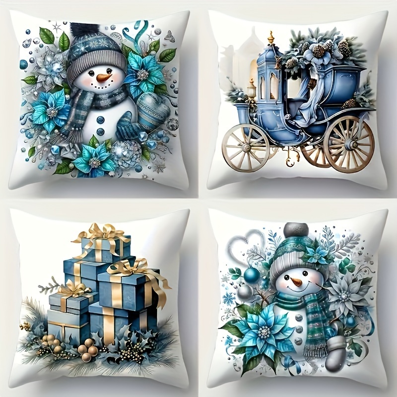 

4- Christmas , , Snowman, , & Decor, , , Polyester, For Sofa - Cushion