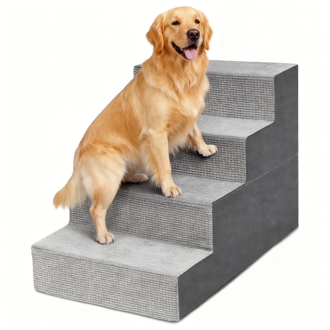 4/5-step Dog & Stairs Ramp With Non-slip Steps & Removable Washable Pet Ladder - Indoor/outdoor Design For Small Dogs, Pets With Joint Pain, Bed/couch - Suitable For Breed Sizes (-small To Dogs)