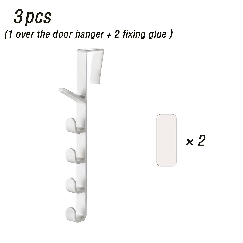 TEMU Porte-manteau de porte de chambre (avec 2 autocollants fixes pour le desserrage) - Crochet de rangement et de finition en plastique , support de