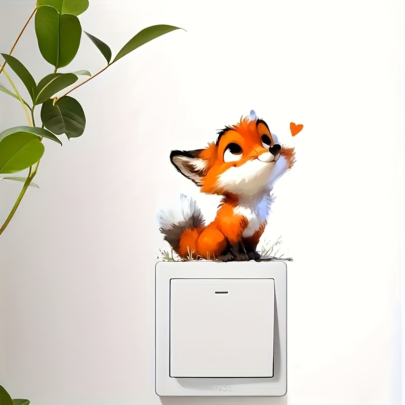 Cute Little Fox Switch Sticker for Home Decor