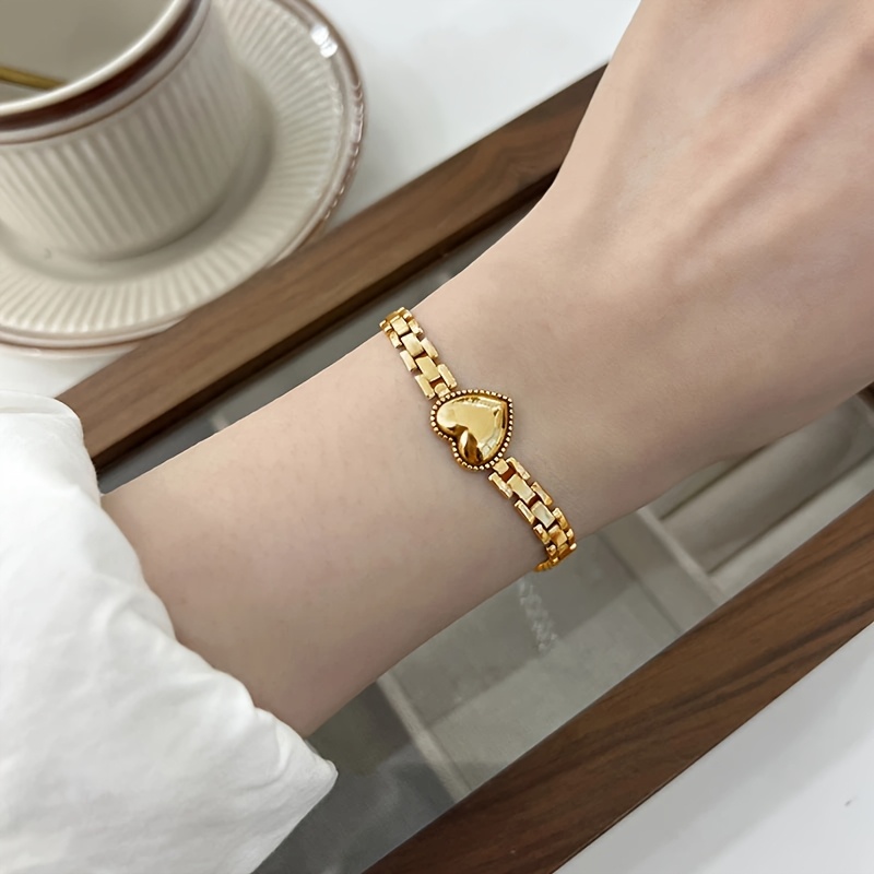 Image of 1 Fashionable, Elegant And High-end Women's Golden Heavy-duty Bracelet, Fashionable Daily Jewelry Accessory Gift, Valentine's Day Gift, Fashionable Gift, No Gift Box