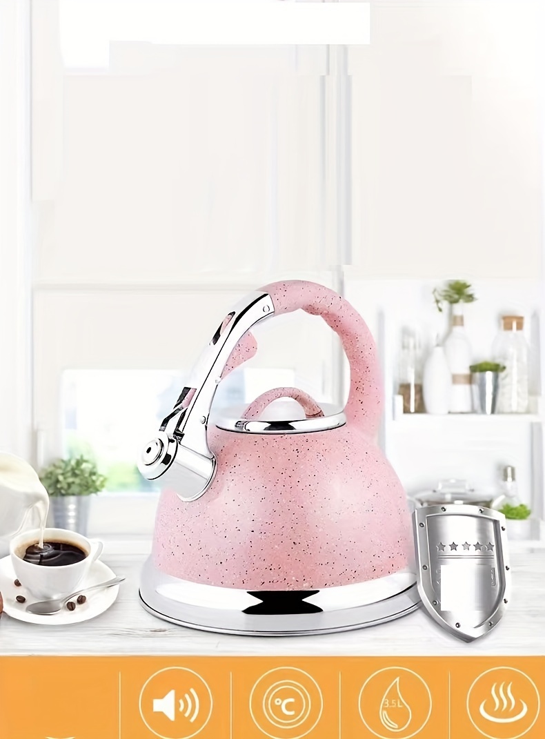   3 5l stainless steel   kettle for stovetop large capacity teapot with   ergonomic handle compatible with induction cooktops no electricity needed details 5