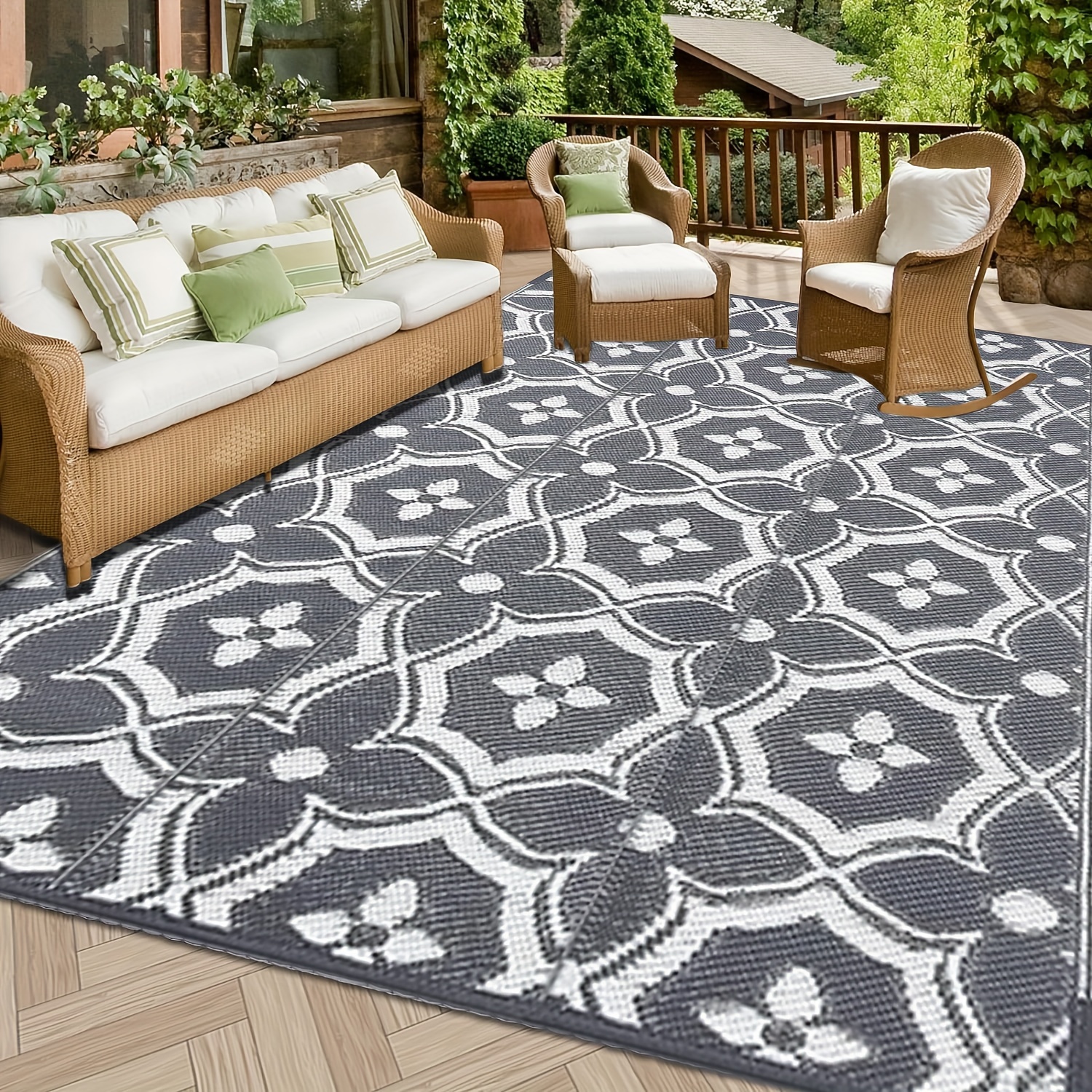 Wendbare Matten – Kunststoff-Strohteppich, Outdoor-Teppich für Terrasse,  moderne Teppiche, Bodenmatte für draußen, Wohnmobil, Hinterhof, Deck