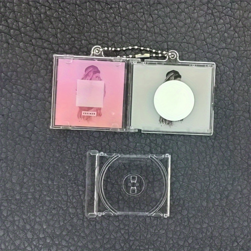 5pcs mini cd case keychains transparent plastic boxes chains - Temu